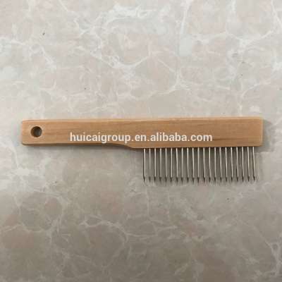 Metal Pins Wooden Hand Paint Brush Comb