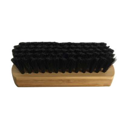 New Bamboo Flat Shoe Cleaning Brush Manufacturer With Soft Black PP Bristle