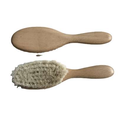 Natural Wooden Goat Hair Baby Hair Care Brush